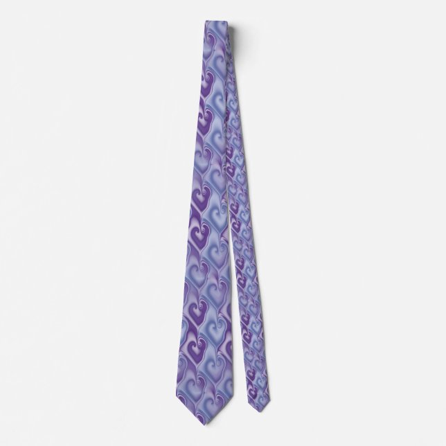 Fractal Hearts seamless pattern + your ideas Neck Tie (Front)