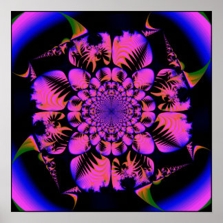 fractal in blacklight style poster