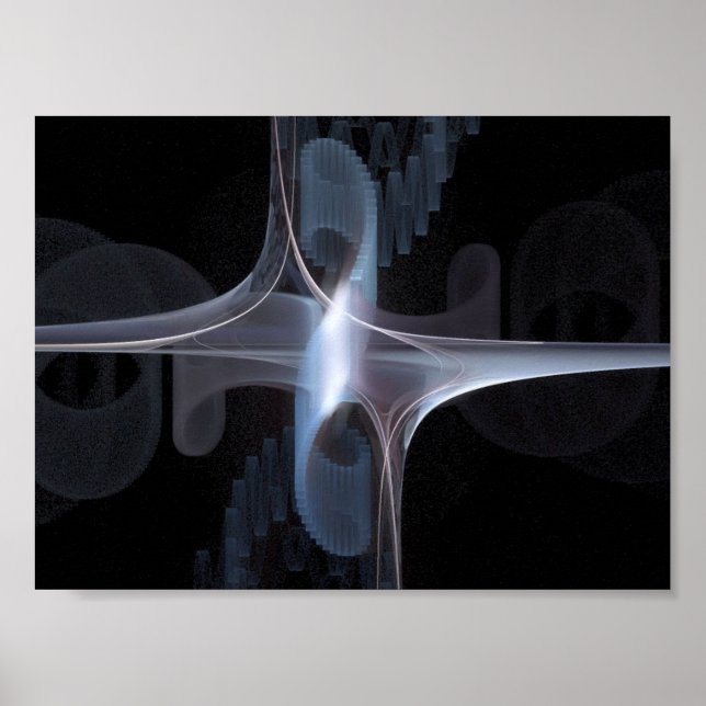 Fractal in blue and grey poster (Front)