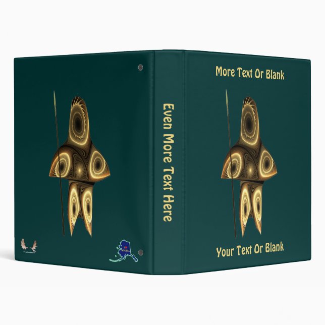 Fractal Inuit Hunter 3 Ring Binder (Background)