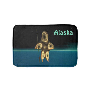 Fractal Inuit Hunter - Alaska Bathroom Mat