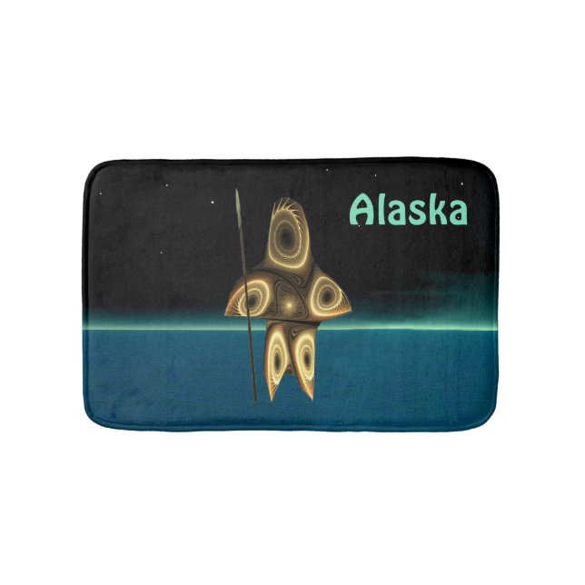 Fractal Inuit Hunter - Alaska Bathroom Mat (Front)