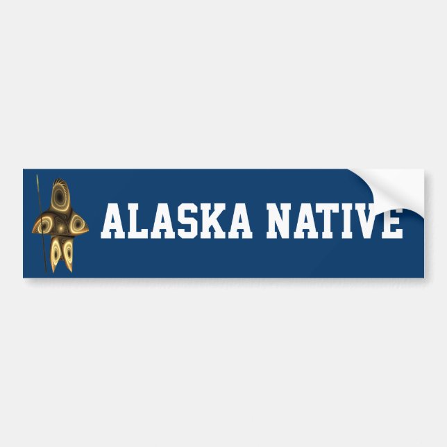 Fractal Inuit Hunter - Alaska Native Bumper Sticker (Front)
