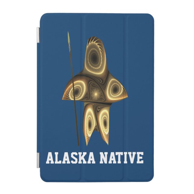 Fractal Inuit Hunter- Alaska Native iPad Mini Cover (Front)