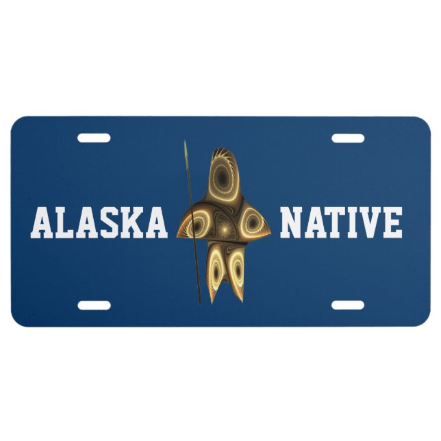 Fractal INuit Hunter - Alaska Native License Plate (Front)