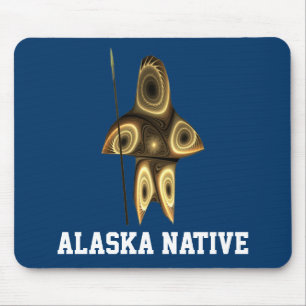 Fractal Inuit Hunter - Alaska Native Mouse Pad