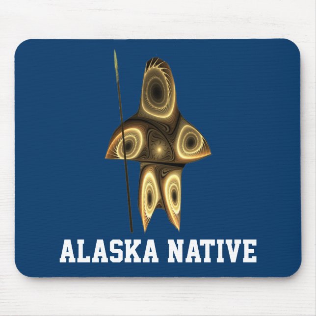 Fractal Inuit Hunter - Alaska Native Mouse Pad (Front)