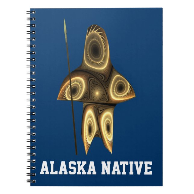 Fractal Inuit Hunter -  Alaska Native Notebook (Front)