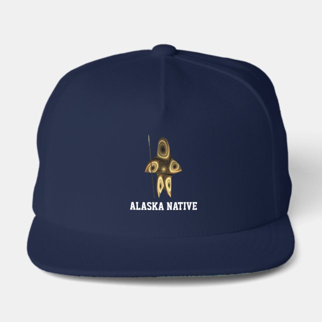 Fractal Inuit Hunter - Alaska Native Snap Back Hat (Front)