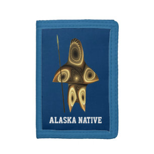 Fractal Inuit Hunter - Alaska Native Tri-fold Wallet