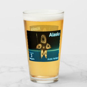 Fractal Inuit Hunter - Alaska Postage Glass
