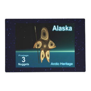 Fractal Inuit Hunter - Alaska Posttage Placemat