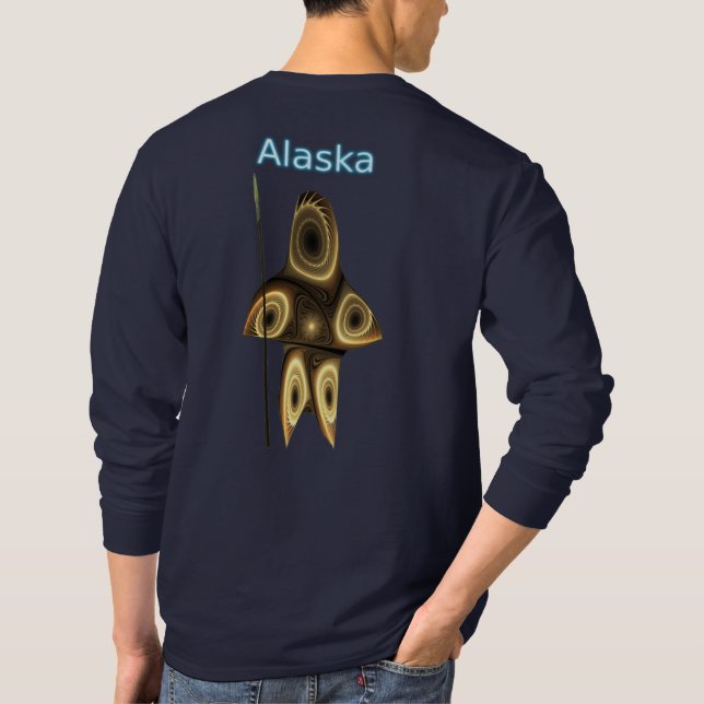 Fractal Inuit Hunter - Alaska T-Shirt (Back)
