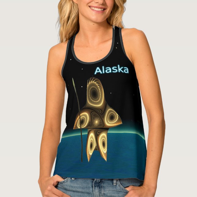 Fractal Inuit Hunter - Alaska Tank Top (Front)