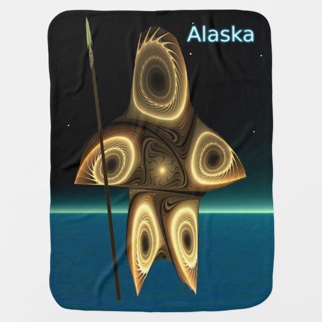 Fractal Inuit Hunter Baby Blanket (Front)