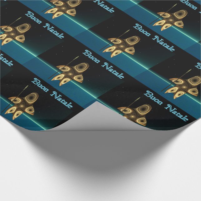 Fractal Inuit Hunter - Buon Natale Wrapping Paper (Corner)