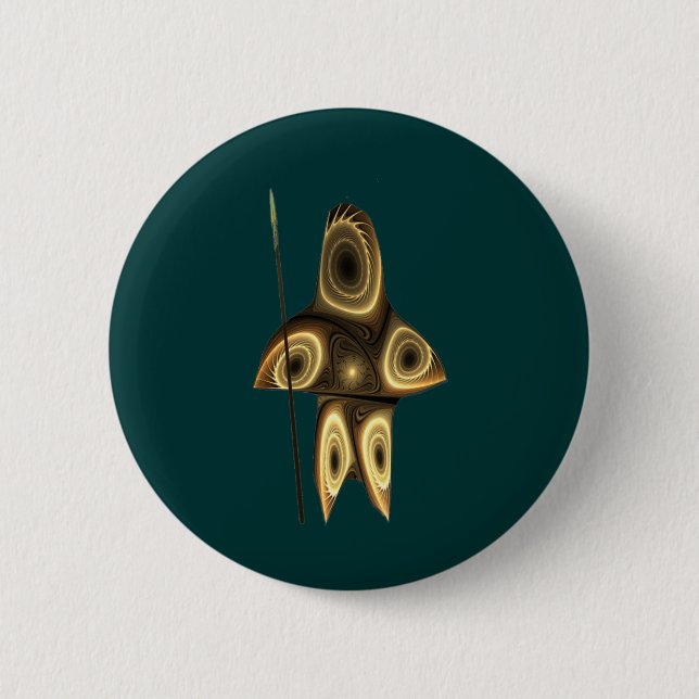 Fractal Inuit Hunter Button (Front)
