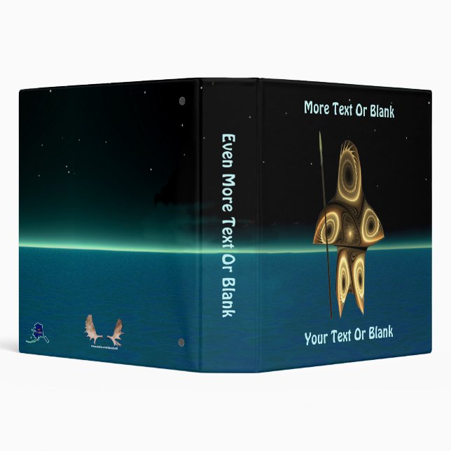 Fractal Inuit Hunter- Canada 3 Ring Binder (Background)