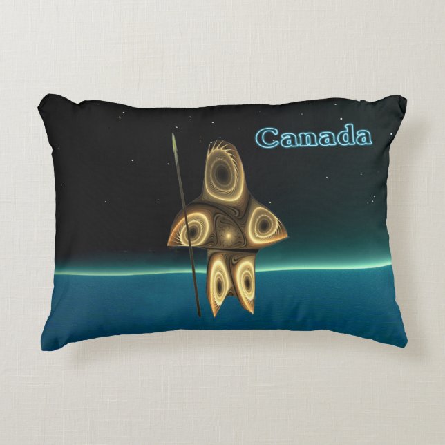 Fractal Inuit Hunter - Canada Accent Pillow (Front)