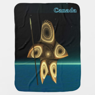 Fractal Inuit Hunter - Canada Baby Blanket