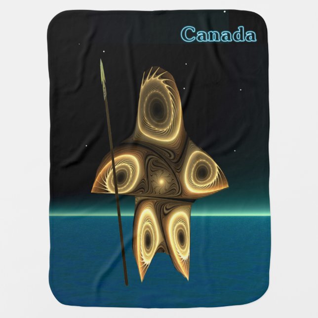 Fractal Inuit Hunter - Canada Baby Blanket (Front)