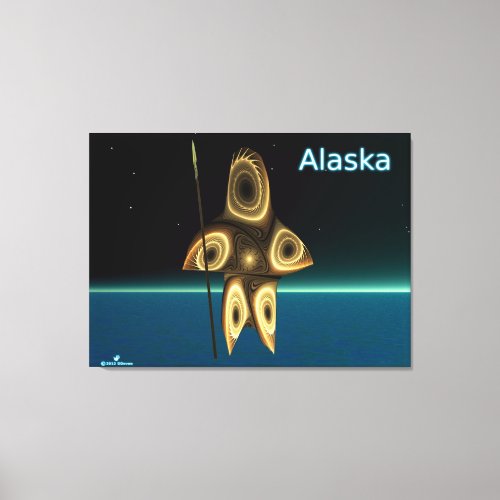 Fractal Inuit Hunter Canvas Print