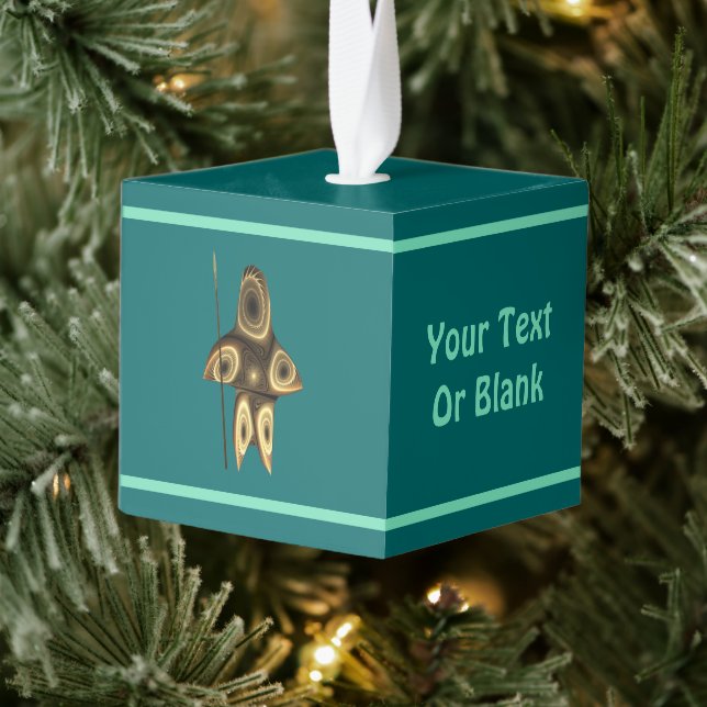Fractal Inuit Hunter Cube Ornament (Tree)
