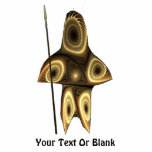 Fractal Inuit Hunter Cutout<br><div class="desc">A brown-toned fractal image suggesting a highly-stylized Inuit hunter, wearing traditional fur clothing, holding a harpoon with an ivory head. Customize by adding your own text.</div>