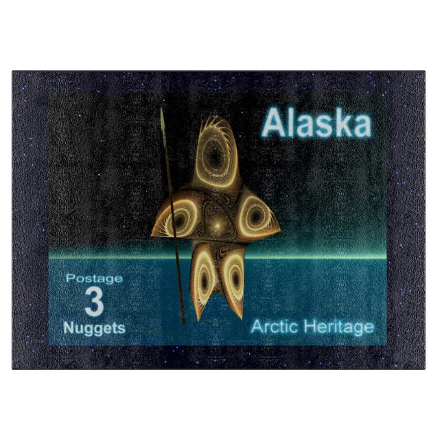 Fractal Inuit Hunter Cutting Board (Front)