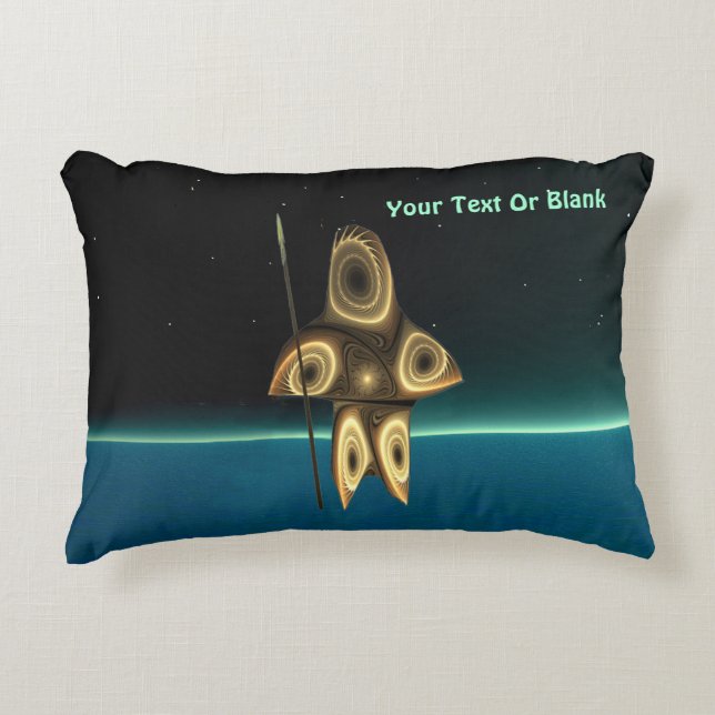 Fractal Inuit Hunter Decorative Pillow (Front)
