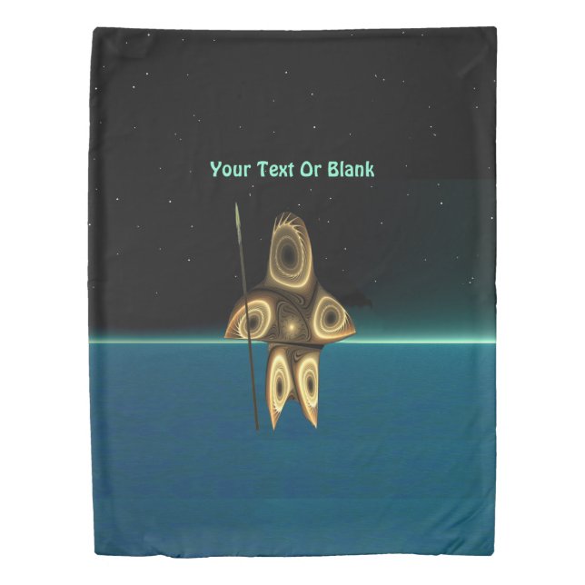 Fractal Inuit Hunter Duvet Cover (Front)