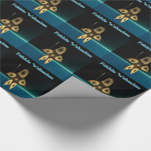 Fractal Inuit Hunter - Frohliche Weihnachten Wrapping Paper