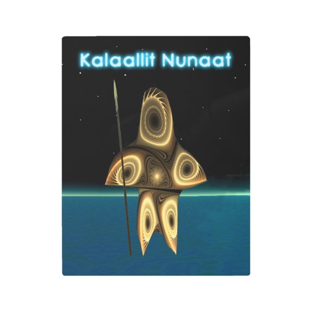 Fractal Inuit Hunter - Greenland Metal Print (Front)