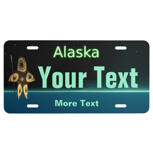Fractal Inuit Hunter License Plate (Front)