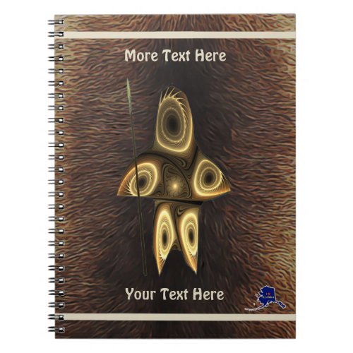 Fractal Inuit Hunter On Caribou Fur Notebook