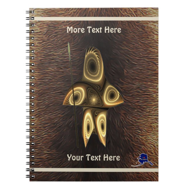 Fractal Inuit Hunter On Caribou Fur Notebook (Front)