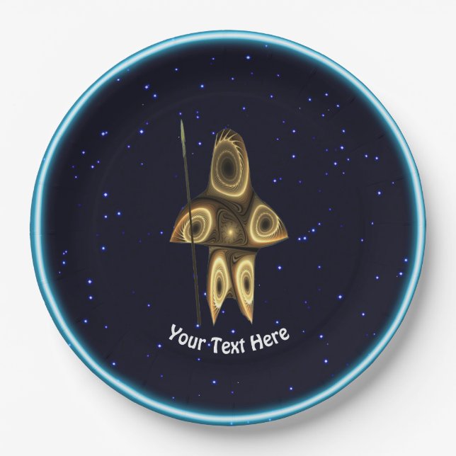 Fractal Inuit Hunter Paper Plates (Front)