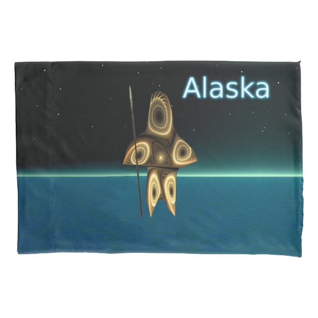 Fractal Inuit Hunter Pillow Case (Front)