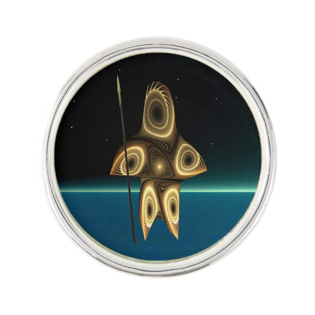 Fractal Inuit Hunter Pin (Front)