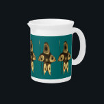 Fractal Inuit Hunter Pitcher<br><div class="desc">A brown-toned fractal image suggesting a highly-stylized Inuit hunter, wearing traditional fur clothing, holding a harpoon with an ivory head.</div>