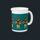 Fractal Inuit Hunter Pitcher<br><div class="desc">A brown-toned fractal image suggesting a highly-stylized Inuit hunter,  wearing traditional fur clothing,  holding a harpoon with an ivory head.</div>