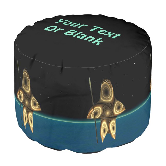 Fractal Inuit Hunter Pouf (Angled Front)