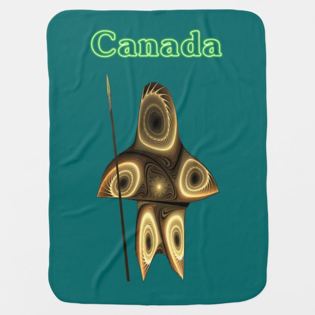 Fractal Inuit Hunter Receiving Blanket (Front)