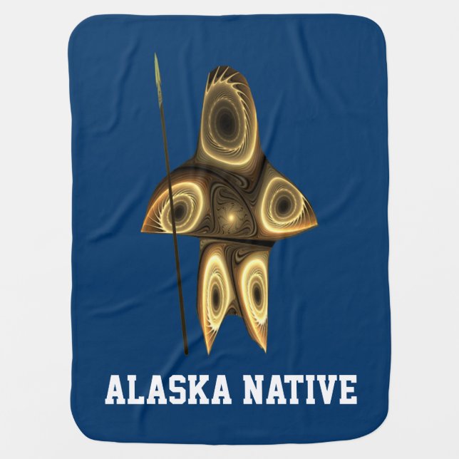 Fractal Inuit Hunter Receiving Blanket (Front)