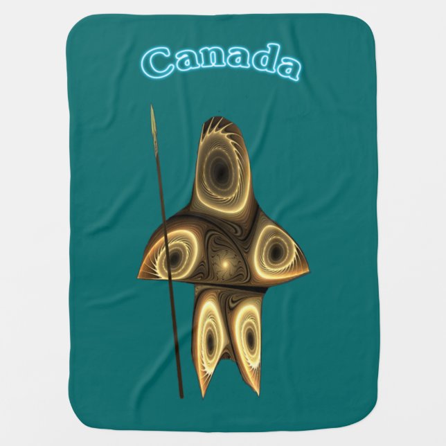 Fractal Inuit Hunter Receiving Blanket (Front)