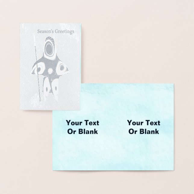 Fractal Inuit Hunter - Season's Greetings Foil Card (Display)