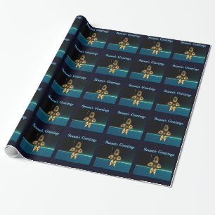 Fractal Inuit Hunter - Season's Greetings Wrapping Paper