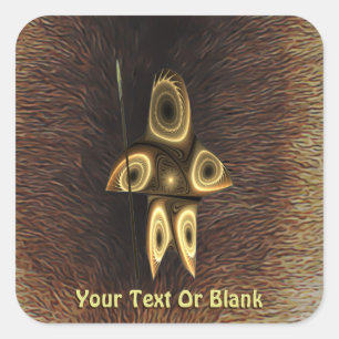 Fractal Inuit Hunter Square Sticker