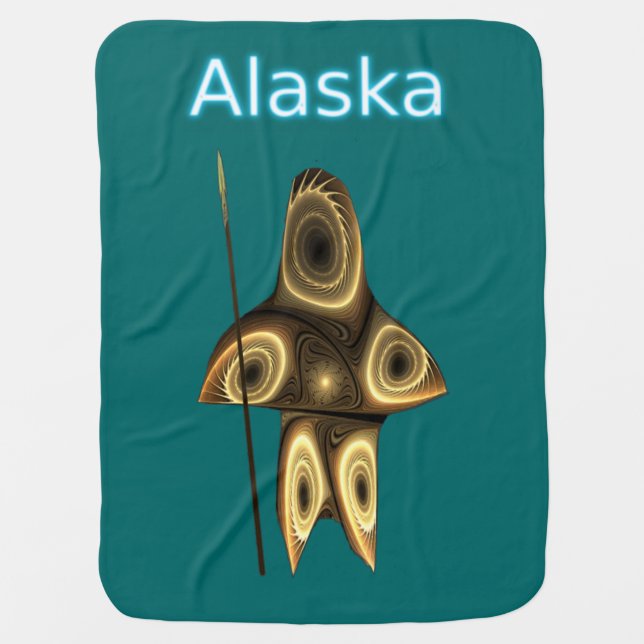 Fractal Inuit Hunter Stroller Blanket (Front)