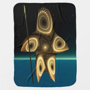 Fractal Inuit Hunter Swaddle Blanket